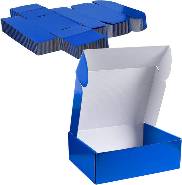 Rempry 12X9X4 Inch Blue Shipping Boxes 20 Pack, Cardboard Corrugated Mailer Gift Wrap Boxes for Packaging Mailing Small Business