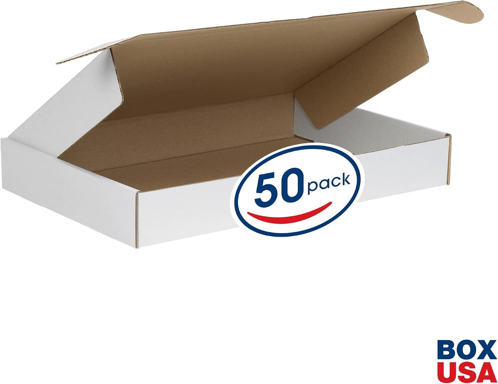 Box USA 18 Deluxe Shipping Boxes 18L x 12W x 2H, 50-Pack - White Box Mailers ...