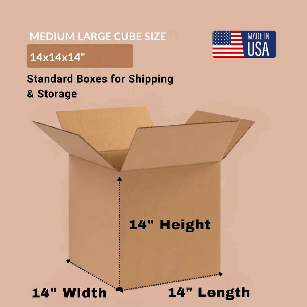 14"L x 14"W x 14"H Small Shipping Boxes, 25-Pack | Square Kraf...