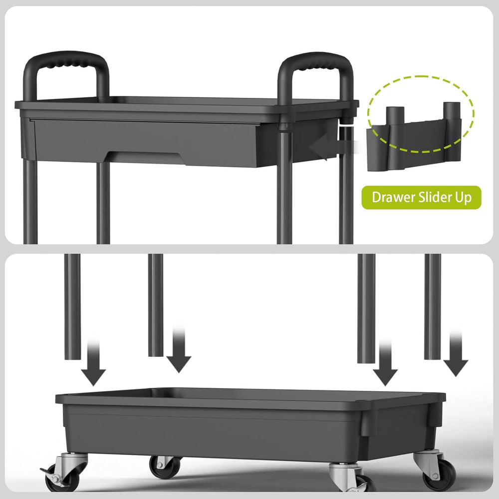Sorgion 4 Tier Rolling Cart Organizer,Art Craft Diaper Bedside Snack Laundry ...