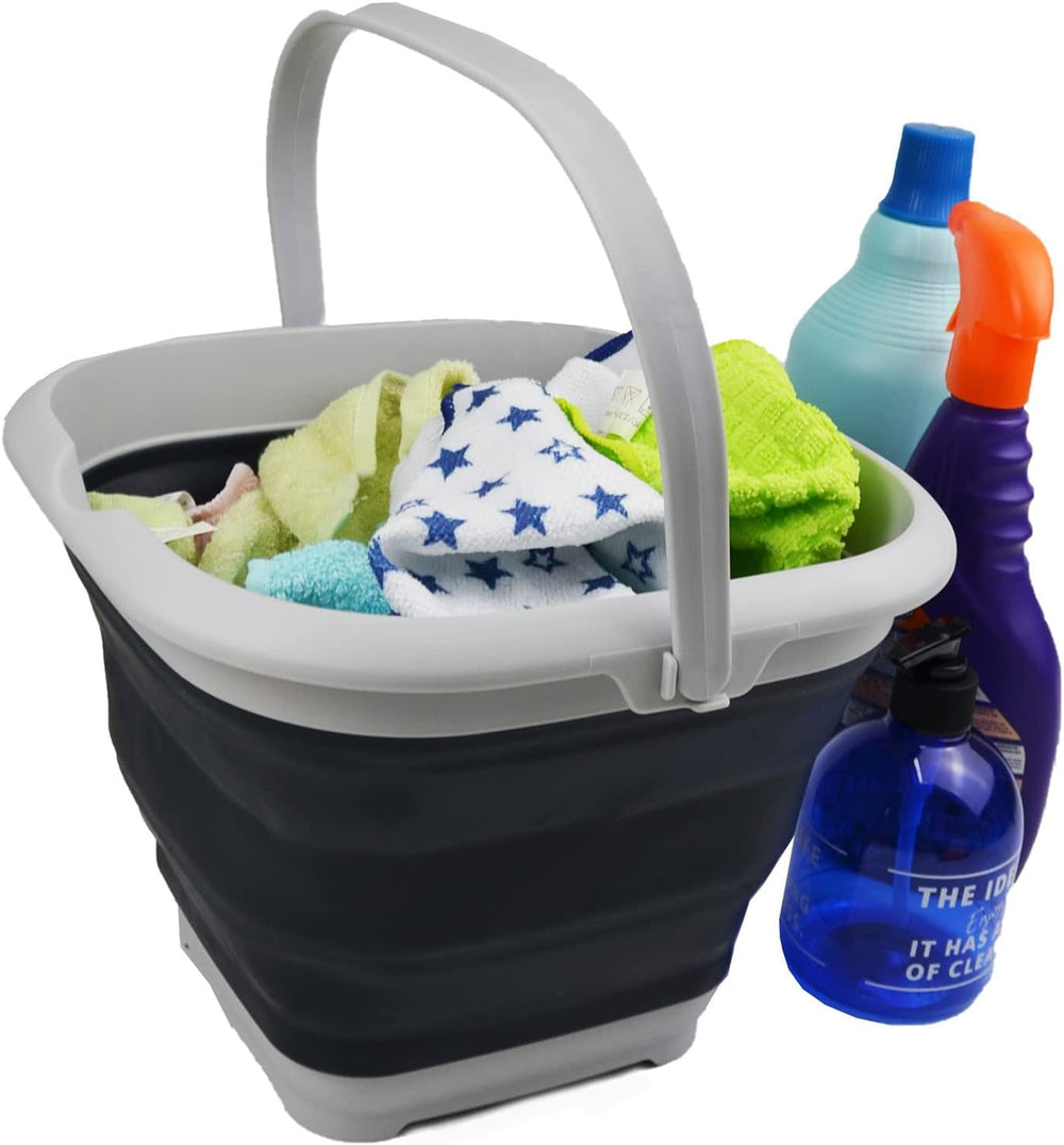 SAMMART 8.5L (2.2 Gallon) Collapsible Square Handy Bucket/Foldable SquareWate...