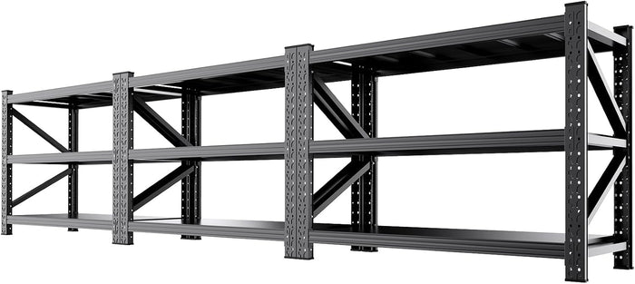3 Set 59" W Storage Shelves, 3T Adjustable Garage Shelving Unit, Rust Proof Large Metal Storage Rack, 20" Dx59 Wx54.3 H Industrial Shelving for Warehouse, Basement, Supermarket