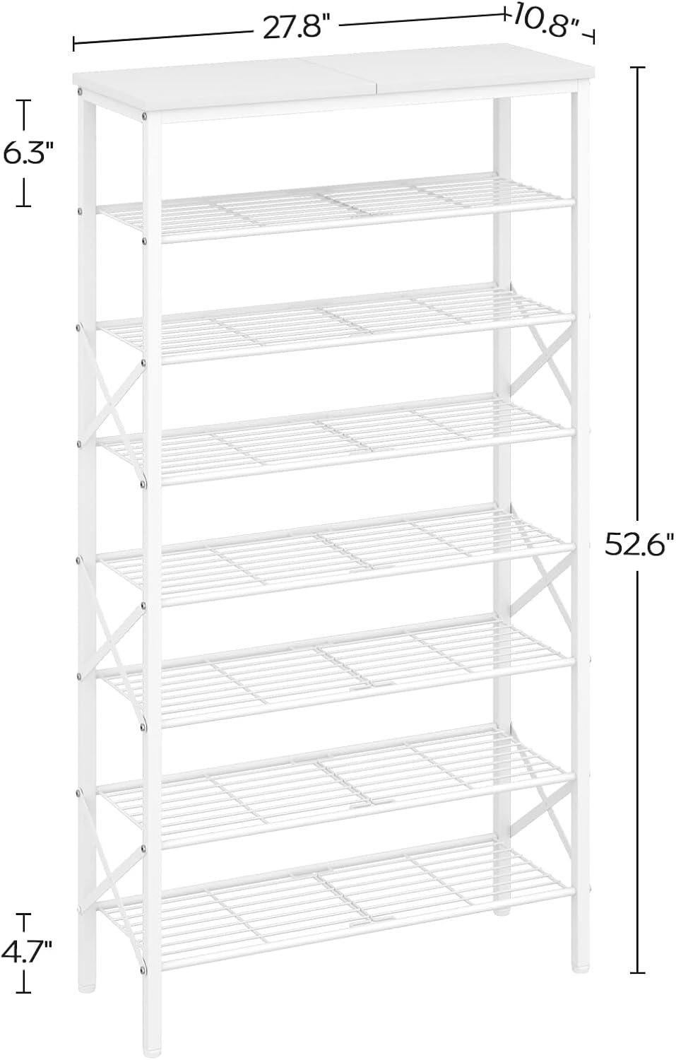 YATINEY 8 Tier Shoe Rack, Shoe Storage Organizer, Large Capacity Shoe Shelf H...