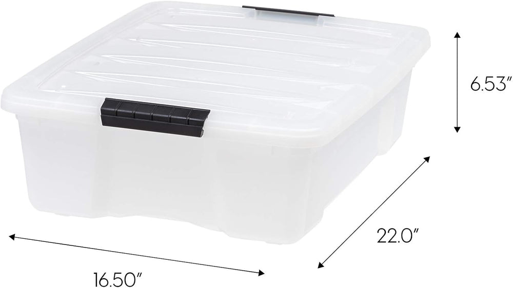 IRIS USA 6-Pack 27 Quart Storage Bins with Lids, Pearl