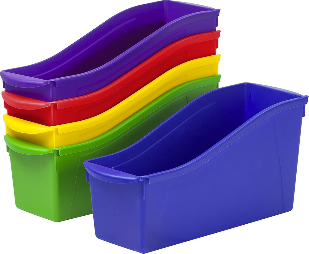 Storex Large Book Bin, Interlocking Plastic Organizer for Home, Office and Cl...