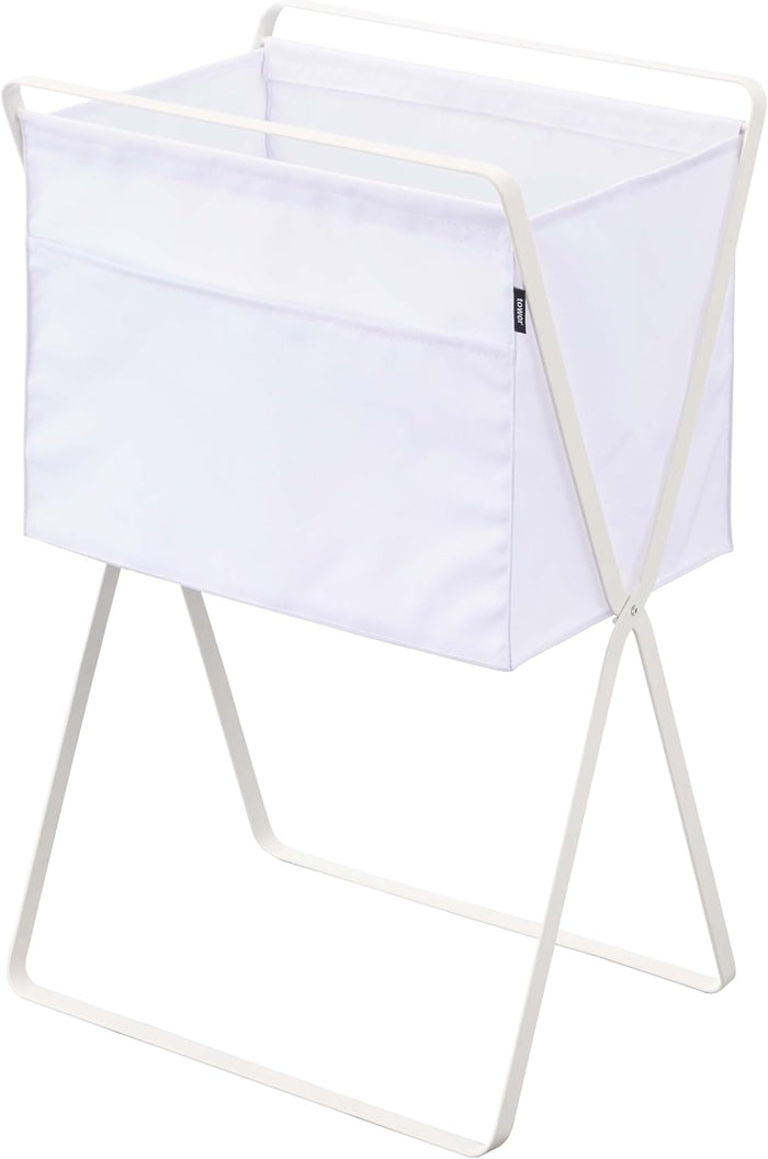 YAMAZAKI Home Tower Space Saving Storage Hamper, 27.6" - Steel - 9.8 Gallons, 35 Liters