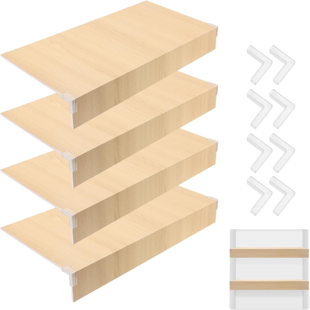 4PCS Wire Shelf Cover 35"L x 16"W PVC Wood-Like Wire Rack Covers