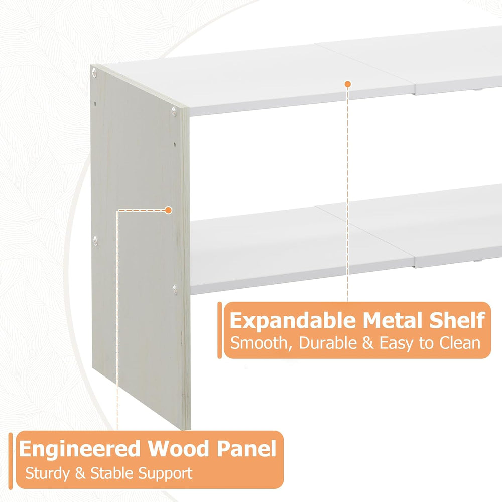 X-cosrack 2-Tier Shoe Rack Organizer for Closet, Expandable and Adjustable Wh...