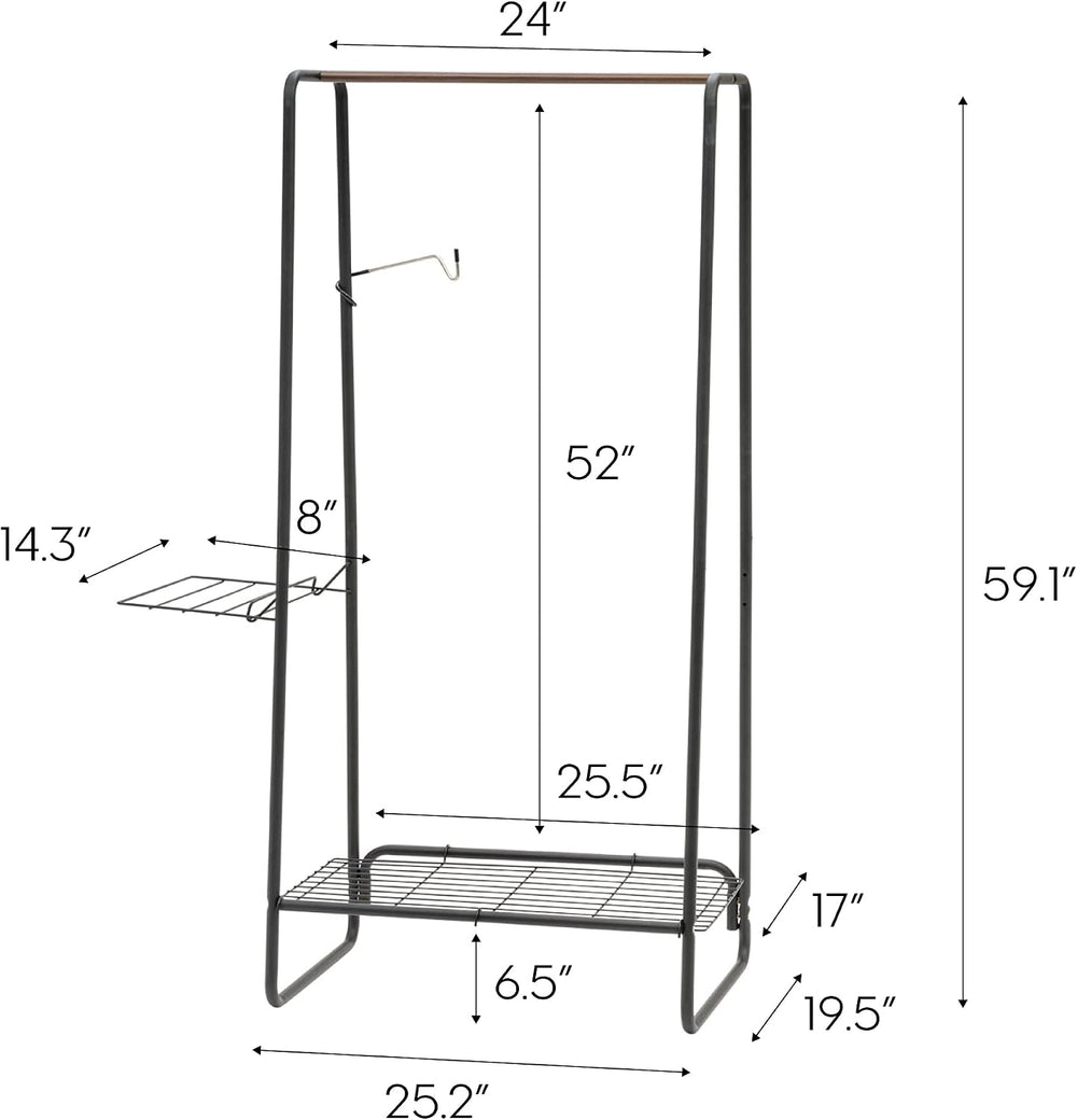 IRIS USA Clothes Rack with 2 Metal Shelves, Freestanding Clothing Racks for H...