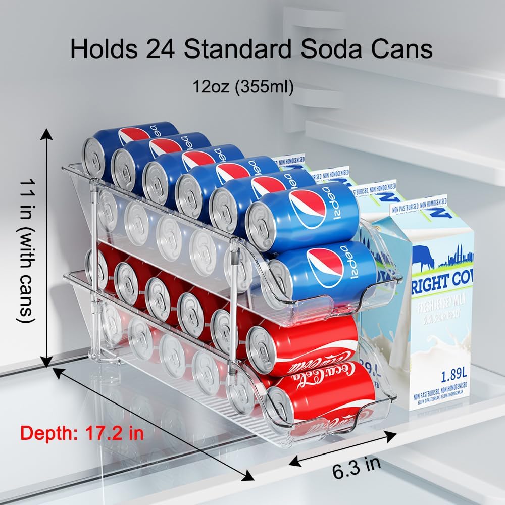 Sotfamily Stackable Soda Can Organizer for Pantry or Fridge, Holds 48 Cans