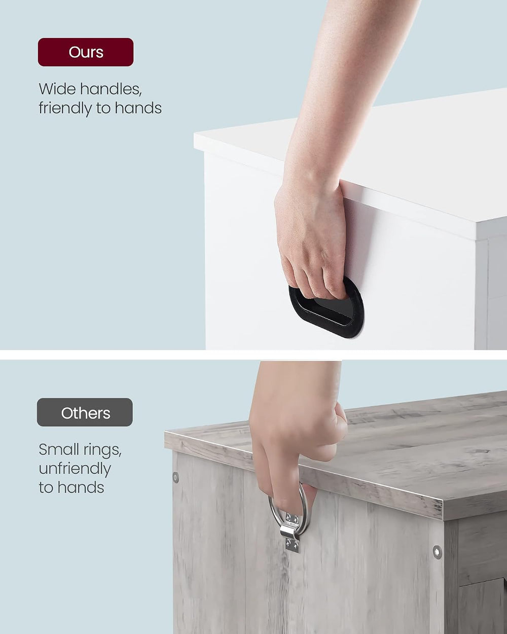 VASAGLE Storage Chest, 31.5 Inches Width Bench with 2 Safety Hinges