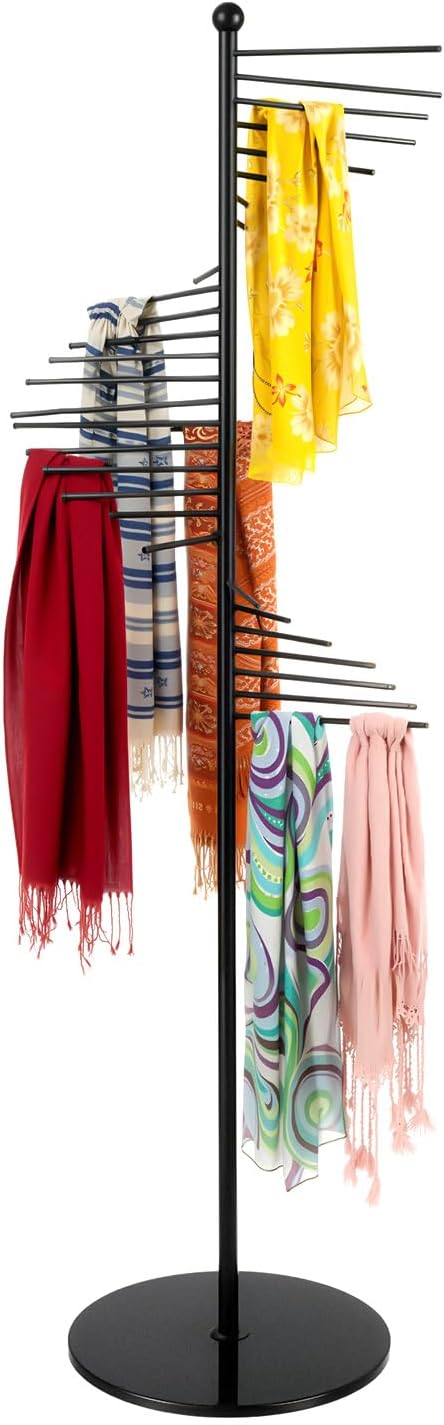 Scarf Organizer 30 Tiers, 67" Height Spiral Scarf Holder, Metal Hijab Or...