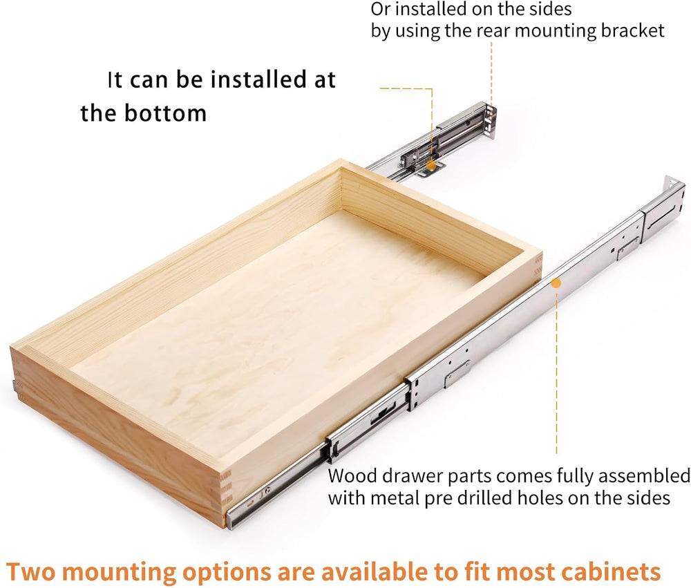 20”W x 21”D x 3”H Soft Close Slide Out Wood Drawer Organizer for Kitchen, (Ca...