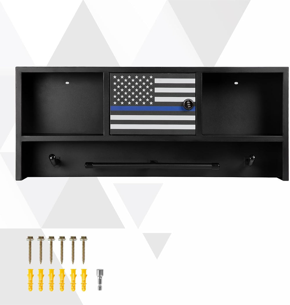 Neoaider Wall Mounted Police Gear Rack 36” x 4” x 15”, Police Hanger