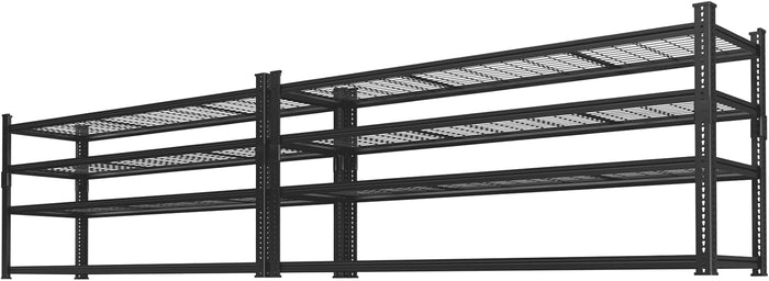 Storage Shelves 2PCS, Garage Shelving Heavy Duty 2640LBS Capacity, 60"L x 24"W x 60"H Adjustable Metal Shelving Organizer Wire Rack, 4 Tier Utility Shelf Unit for Pantry Closet Warehouse Organization