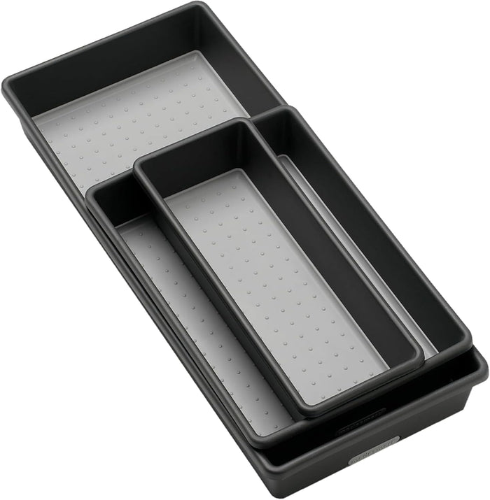 madesmart Storage Bins | Multi-Purpose | Granite | Nonslip Bottom | Set of 3, Pack of 6
