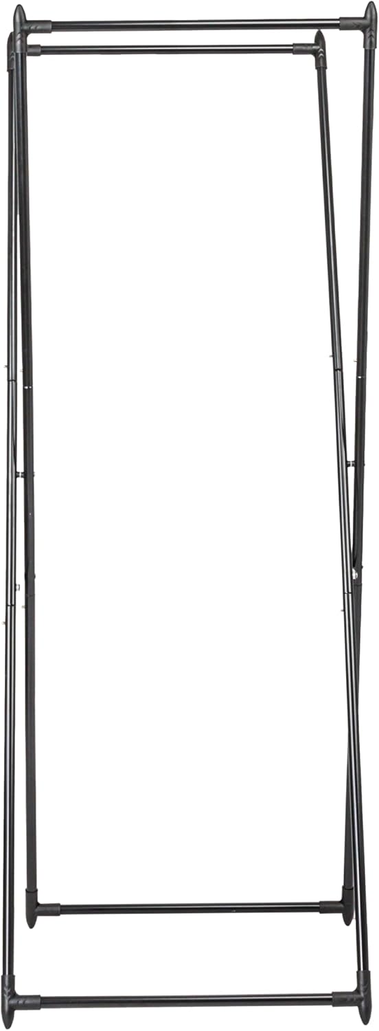 Household Essentials Valet Folding Clothes Rack, Strong Metal X-Frame, Chic D...