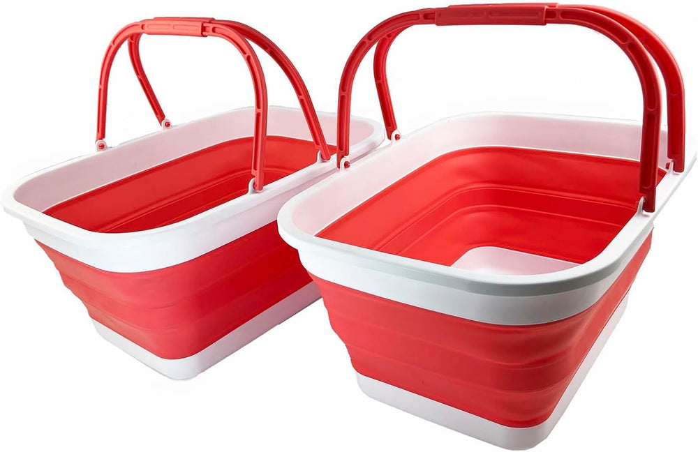 SAMMART 26L (6.8 Gallons) Collapsible Plastic Laundry Basket with Handle - Fo...