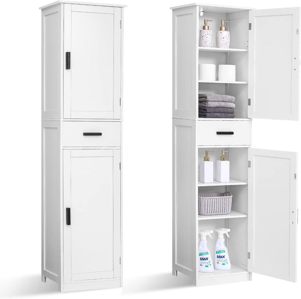 usikey 67'' Tall Bathroom Cabinet, Storage Cabinet with 4 Shelves &am...