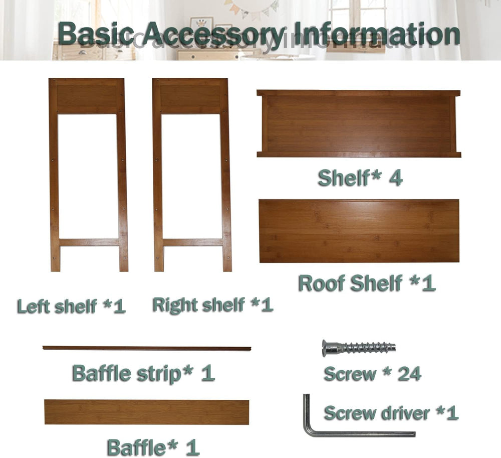 latifolia Bamboo Shoe Rack, 5-Tier Shoe Rack Organizer for Entryway, Living R...