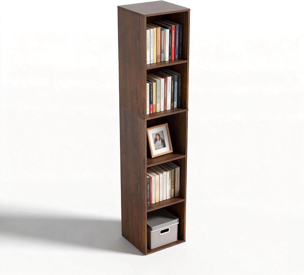 4Cube Storage Organizer, 4 Tier Cube Low Bookcase Freestanding Storage Displa...