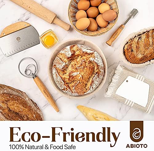 ABIOTO Sourdough Bread Proofing Baskets and Baking Supplies - 14-Piece Kit
