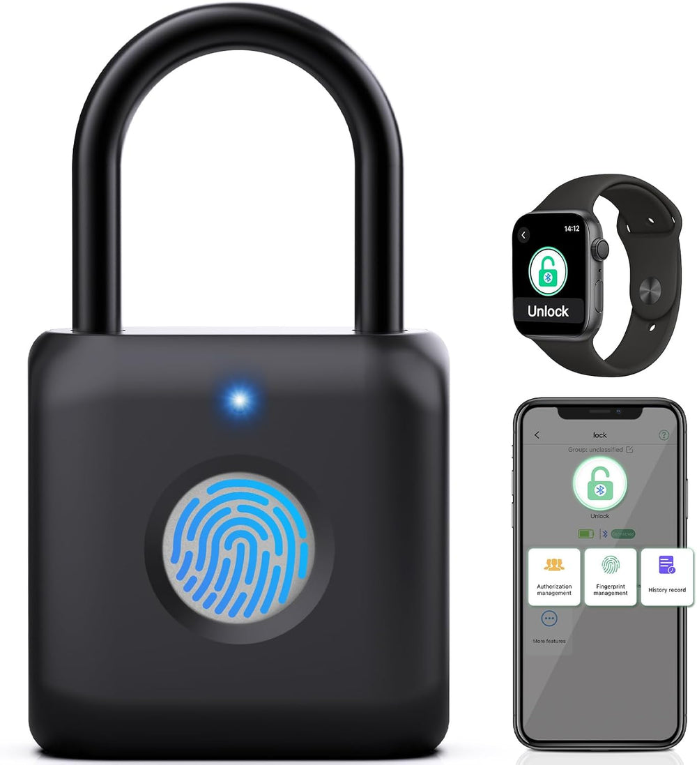 Pothunder Fingerprint Padlock, Smart Padlock, Locker Lock, Combination Lock, ...
