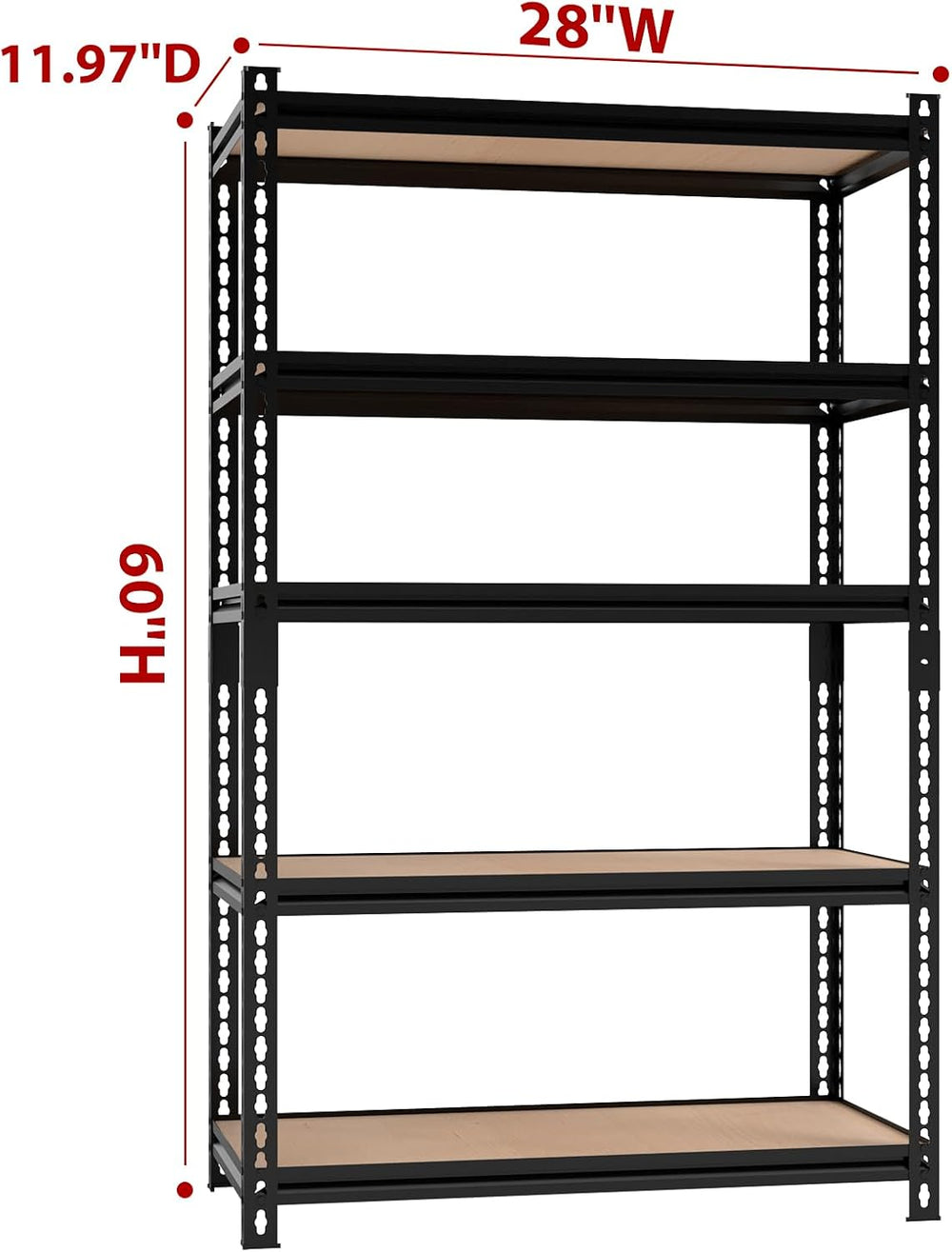 Heavy Duty Garage Shelving, 5 Tier Metal Adjustable Storage Shelves, 3000 LBS...