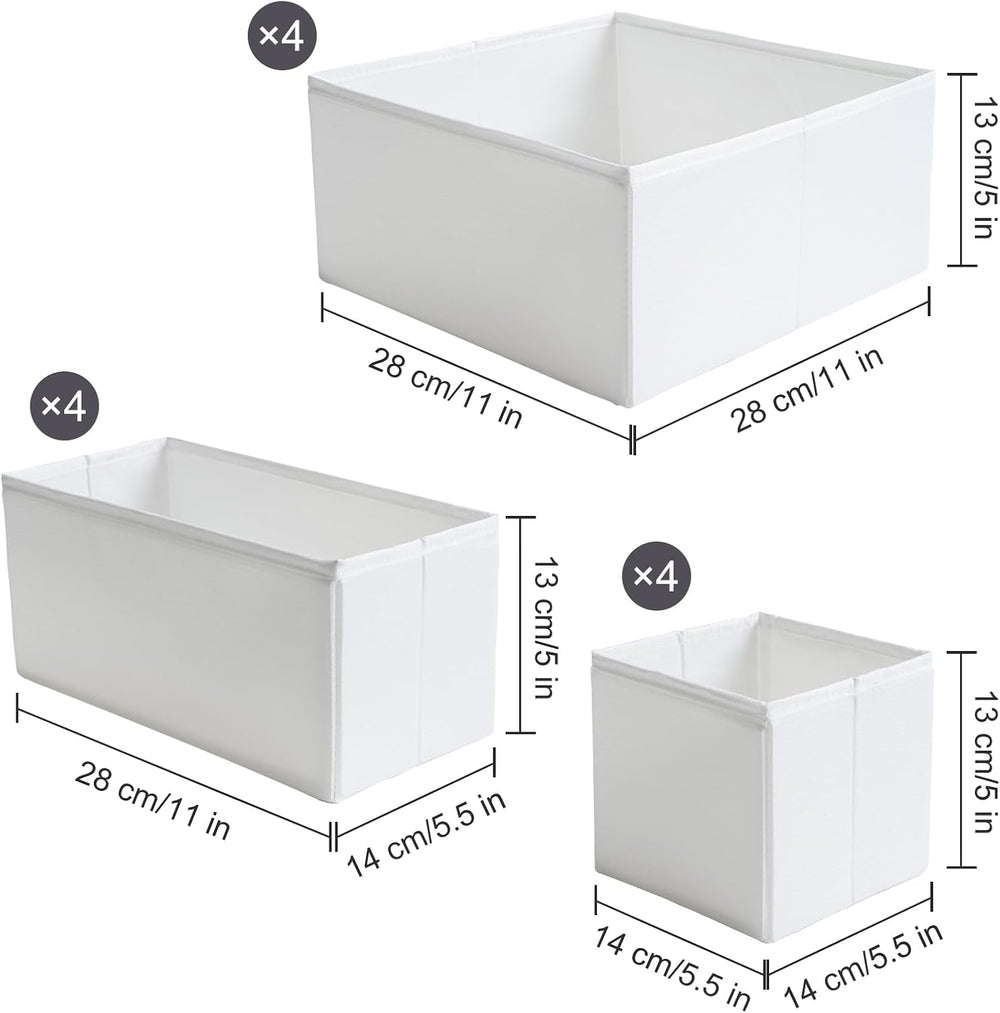 TYEERS Drawer Organizers, Durable Fabric, Washable, with Base Support Boards,...