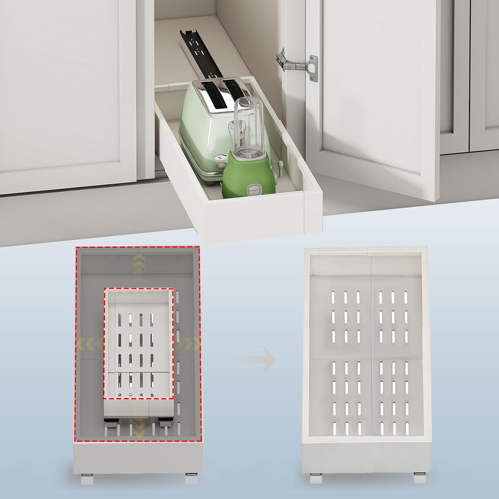 Fokyfok Pull out Cabinet Organizer,7"-11"W,17"-24"D,Expan...