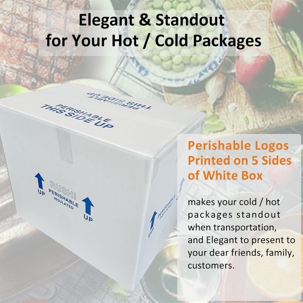 26x11x19'' Insulated Shipping Boxes with Bag Liners, Styrofoam Cold M...