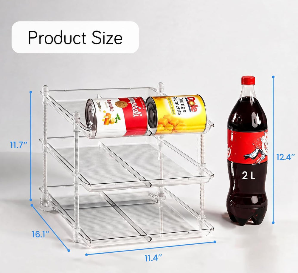 Sotfamily Canned Food Organizer for Pantry, 2 Pack Holds 60 16oz Cans