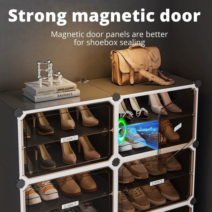 MAGINELS Shoe Rack,Expandable Shoe Cabinet Easy to Assemble. Shoe Storage wit...