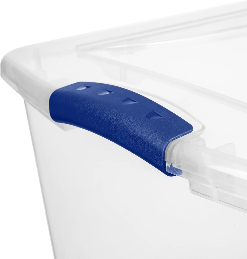 66 Qt Storage Bins 6-Pack, Clear Plastic Containers with Latching Lids