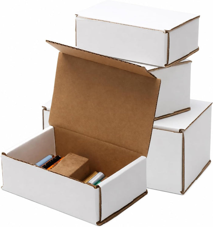 The Boxery Corrugated Mailers White Tuck Shipping Boxes (11 1/8 x 8 3/4 x 3)