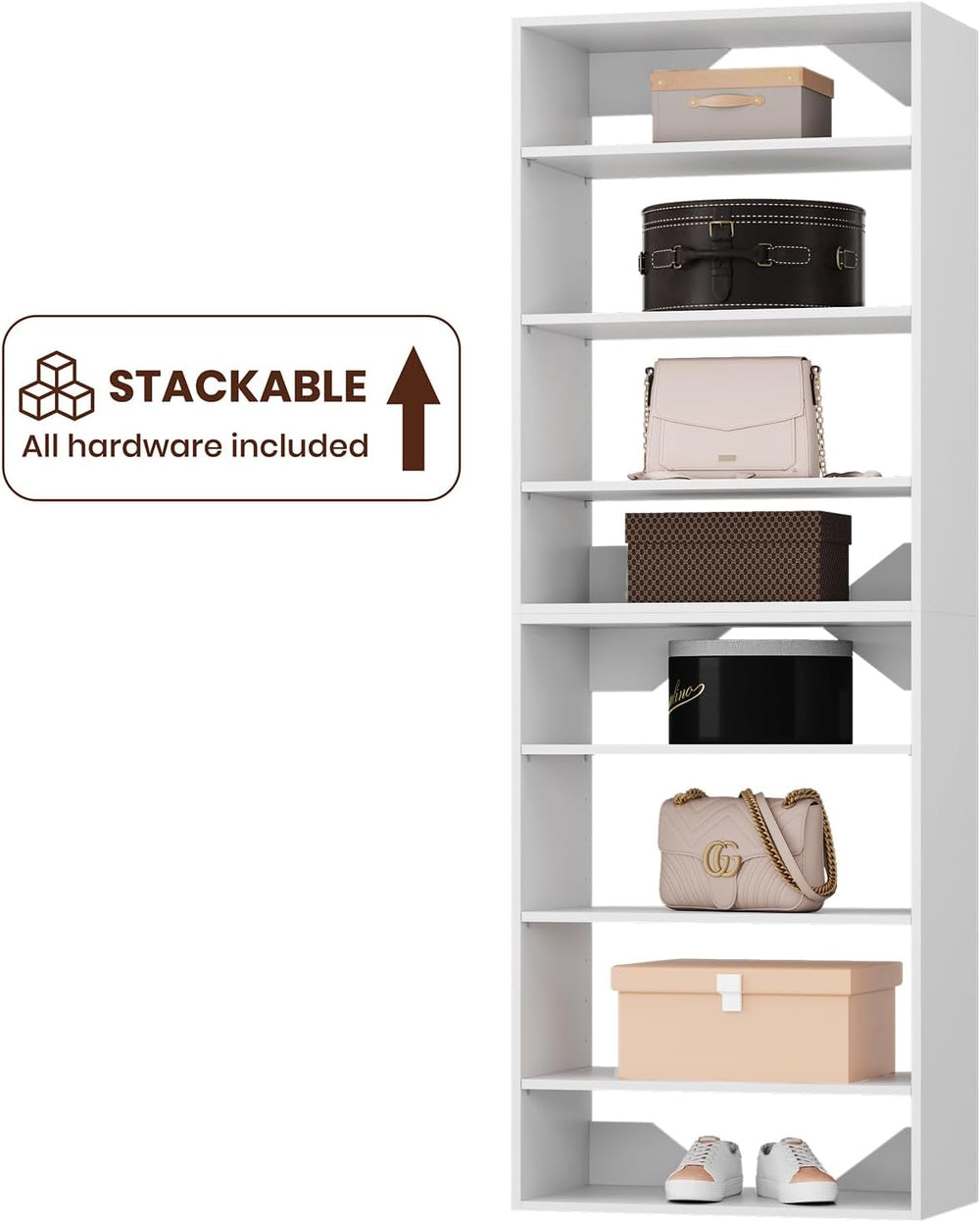 ROOMTEC 19.5" Shelf Short Tower Closet Unit, Modular Closet System with ...