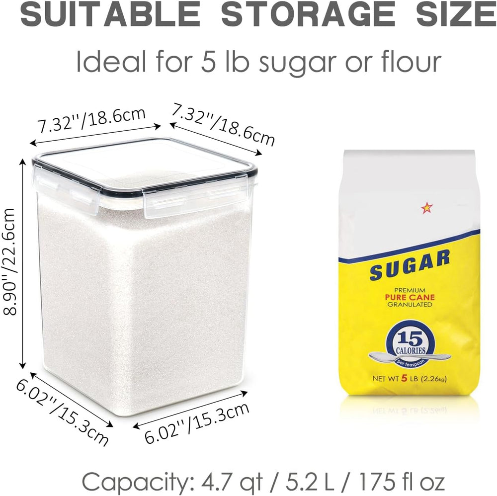 PANTRYSTAR Large Food Storage Containers with Lids Airtight 5.2L /176Oz, for ...