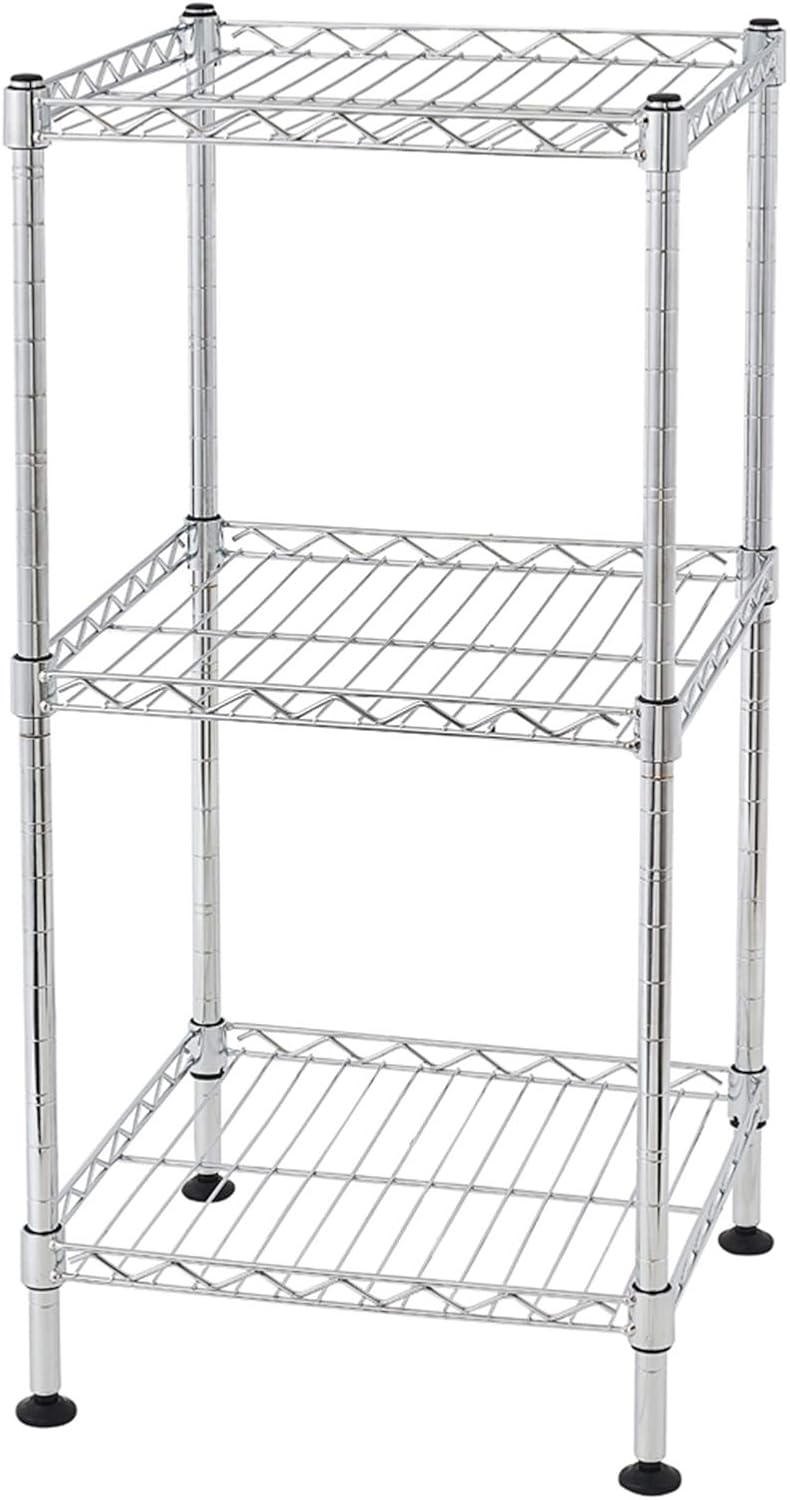 FOXHOLE 3-Tier Wire Shelving Rack Metal Storage Shelf Unit for Laundry Bathro...