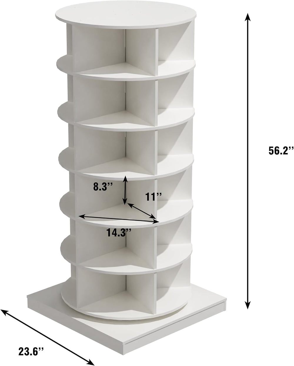 Rotating Shoe Rack, 6-Tier 360° Open-Shelf Shoe Organizer Tower, Freestanding...