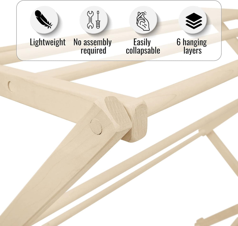 Premium American Maple Clothes Drying Rack - Handcrafted in Pennsylvania - So...