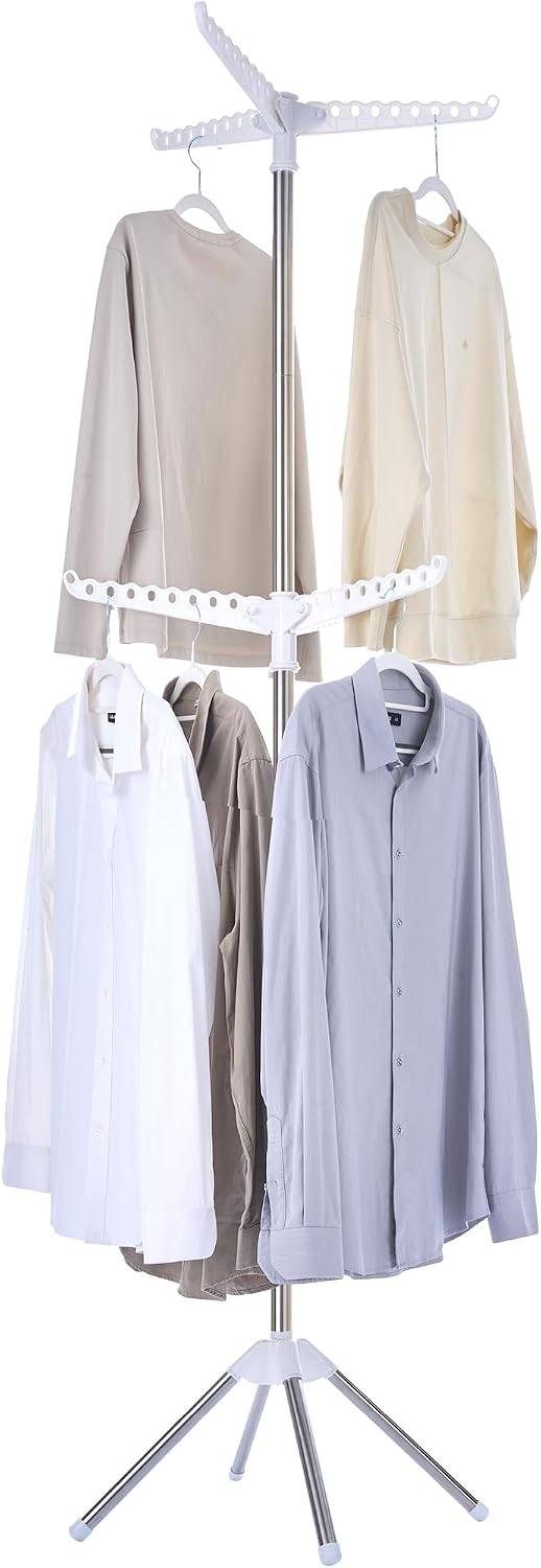 CASAMAYA Clothes Drying Rack Foldable, 74.8 inch 2 Tier Laundry Drying Rack w...