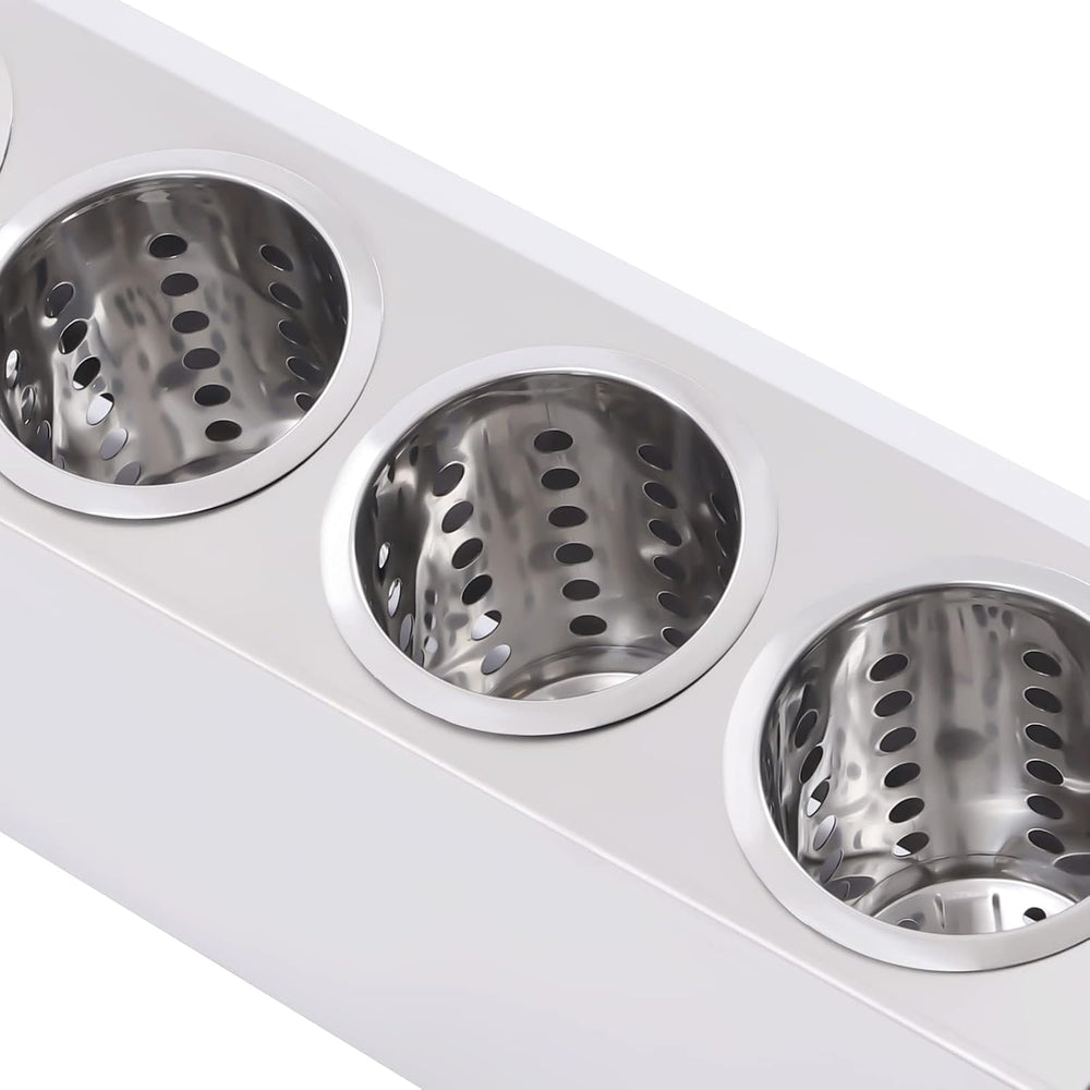 Flatware Organizers, Modern Minimalist Stainless Steel Utensil Holder, 4 Hole...