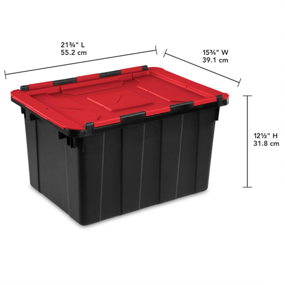 Sterilite Industrial Storage Tote with Lids for Garage, 12 Gallon, 6-Pack