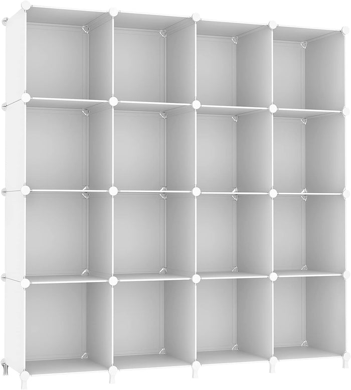 AWTATOS Cube Storage Organizer, 16 Cube Closet Organizer, White