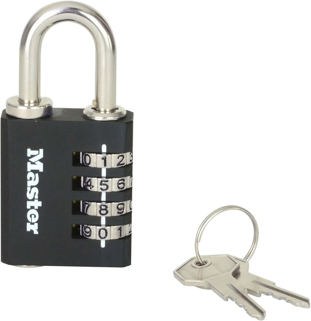 Master Lock Zinc 7641EURDBLK Indoor Combination Padlock with Override Key, 78...