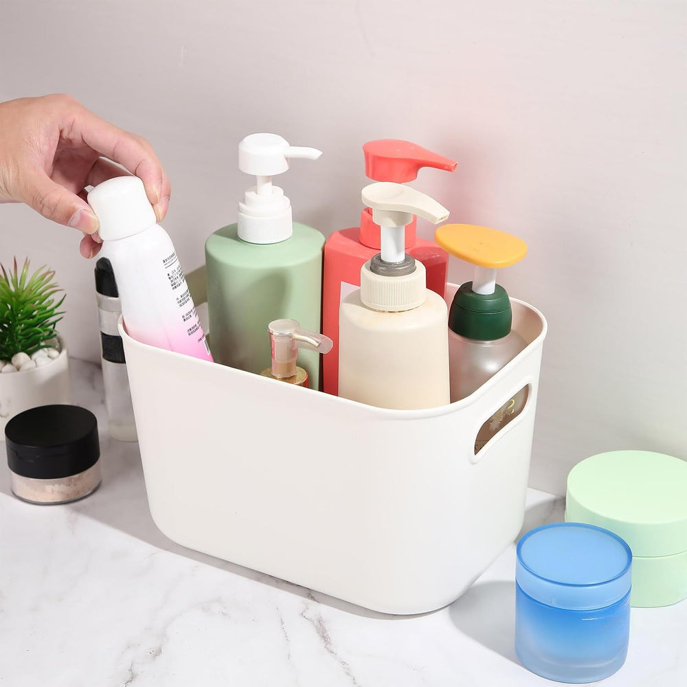 Zopeal Plastic Storage Bins 10 Pcs White Pantry Organizer Bins Small Baskets ...
