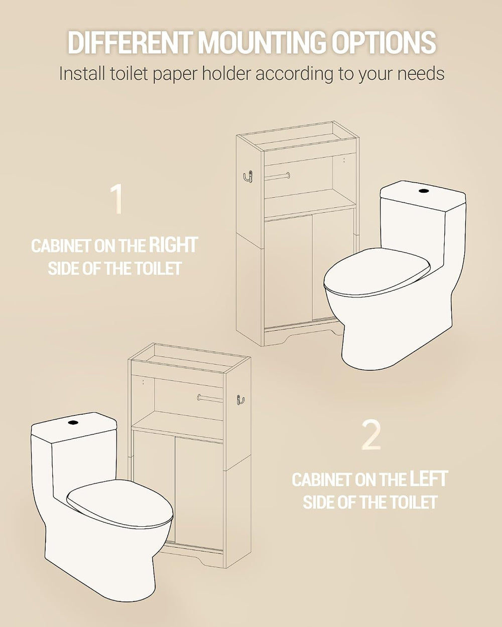 Hzuaneri Slim Bathroom Storage Cabinet, Toilet Paper Cabinet
