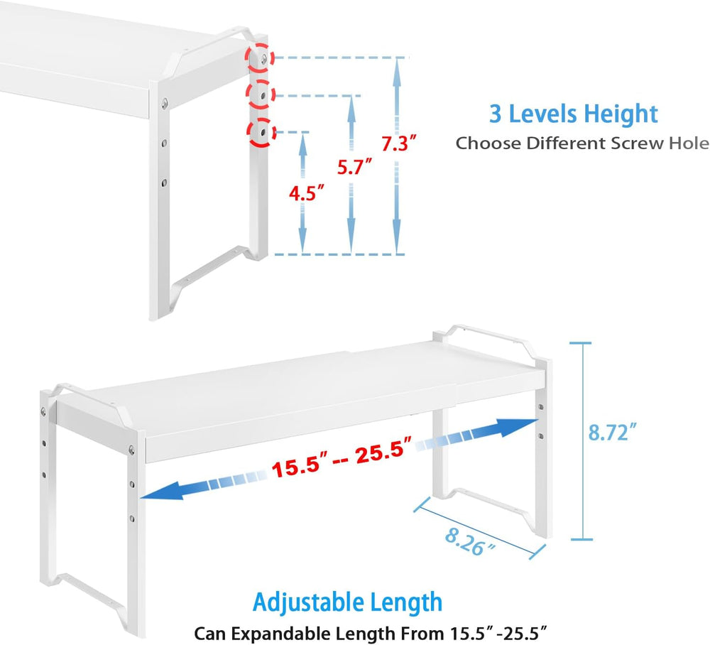 3 Pack Kitchen Cabinet Organizer Shelf, Stackable Expandable Shelves Organize...