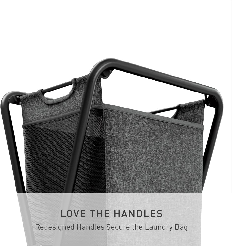 simplehuman X-Frame Hamper, Single Compartment Laundry Hamper for Bedroom Bat...