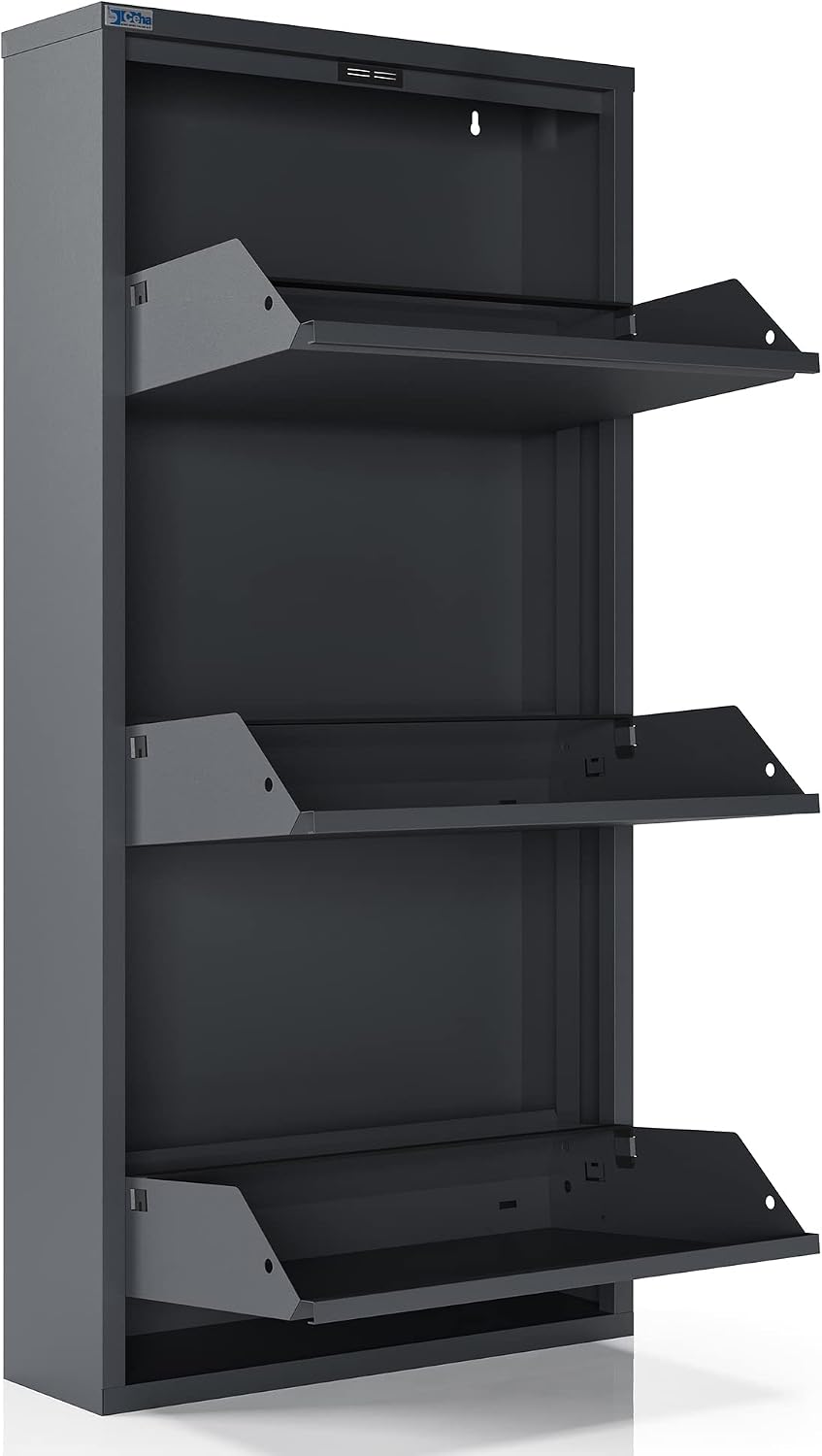 CEHA 3 Tier Metal Shoe Cabinet with Cover, Durable Shoe Storage Organizer for...
